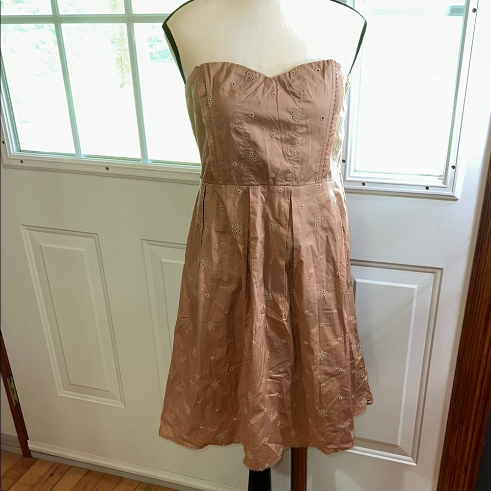 BNWT Silvian Heach Elegant Corset-Back Tan Dress